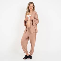 Trijunto Longo Maternidade Cappuccino e Off